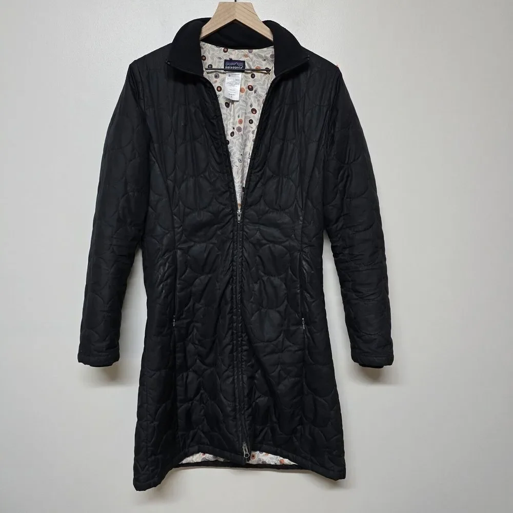 Patagonia Mor Coat 28496 Black Full Length Poly Fill Women's Small GUC